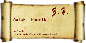 Zwickl Henrik névjegykártya